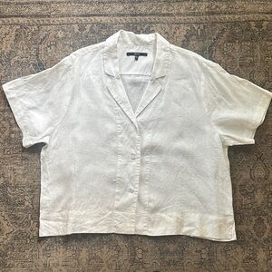 Quince linen Women’s White Short Sleeve Shirt